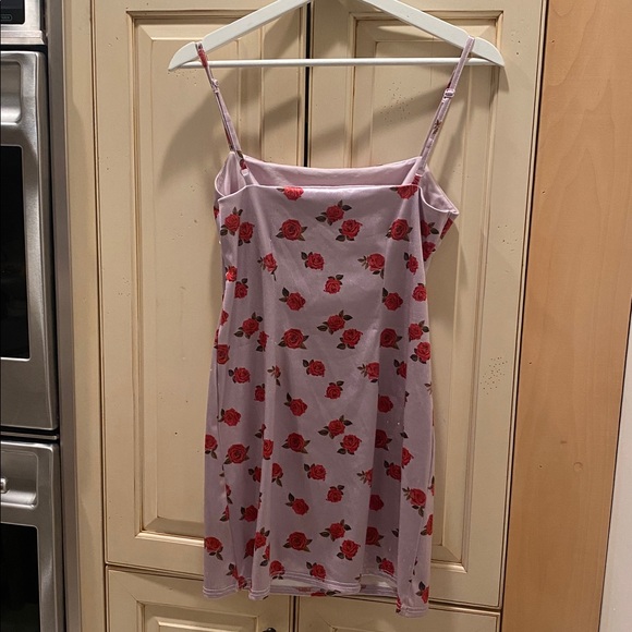 Urban Outfitters Lavender printer rose sateen mini dress M - Picture 6 of 7